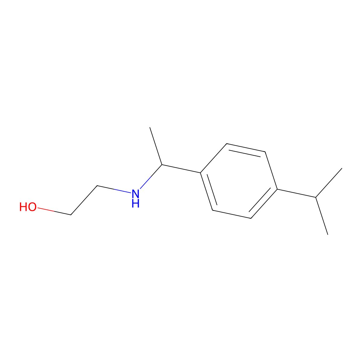 2-({1-[4-(Propan-2-yl)phenyl]ethyl}amino)ethan-1-ol molecular structure, CAS 1038368-43-2