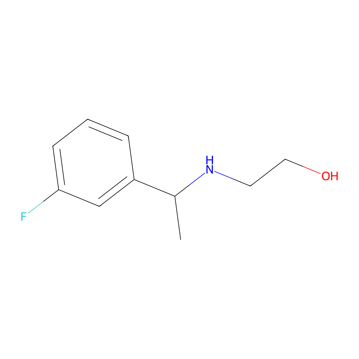 2-{[1-(3-Fluorophenyl)ethyl]amino}ethan-1-ol molecular structure, CAS 1038368-47-6