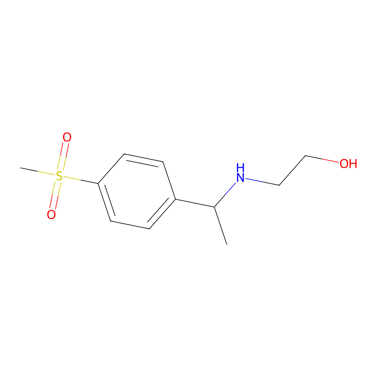 2-[[1-[4-(Methylsulfonyl)phenyl]ethyl]amino]ethanol molecular structure, CAS 1038368-51-2
