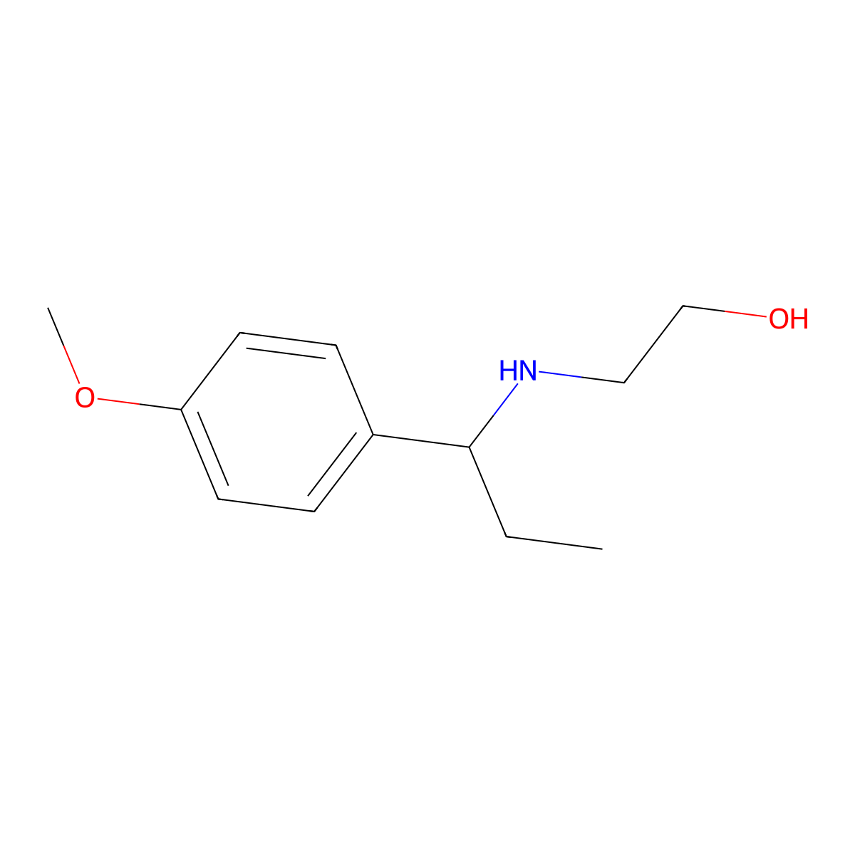 2-{[1-(4-Methoxyphenyl)propyl]amino}ethan-1-ol molecular structure, CAS 1038368-63-6