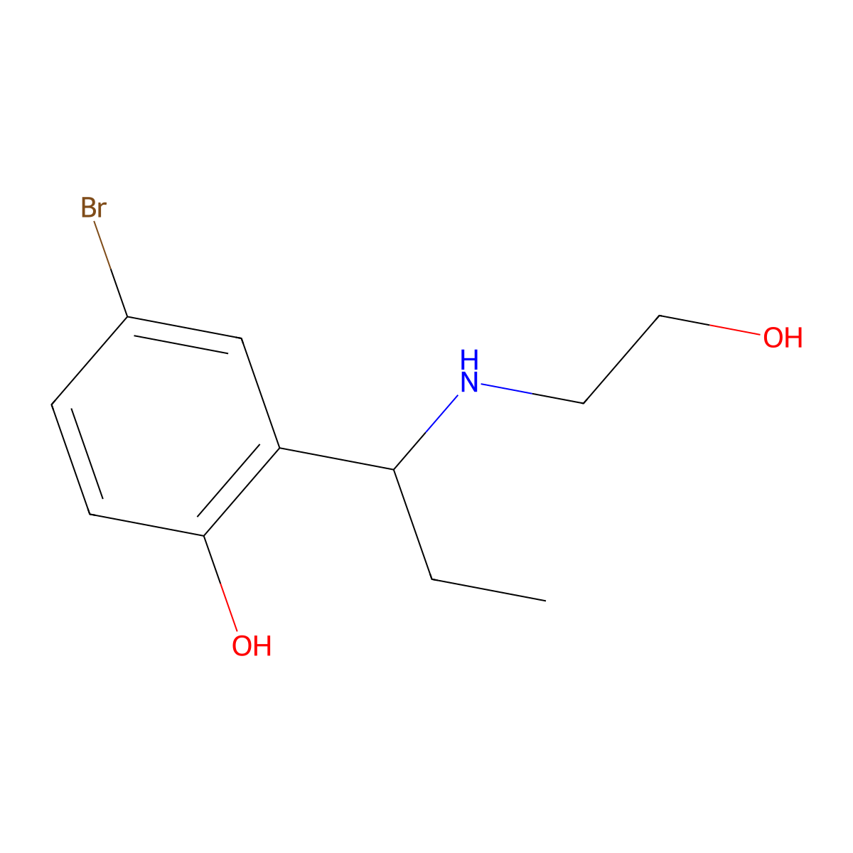 4-Bromo-2-{1-[(2-hydroxyethyl)amino]propyl}phenol molecular structure, CAS 1038368-82-9