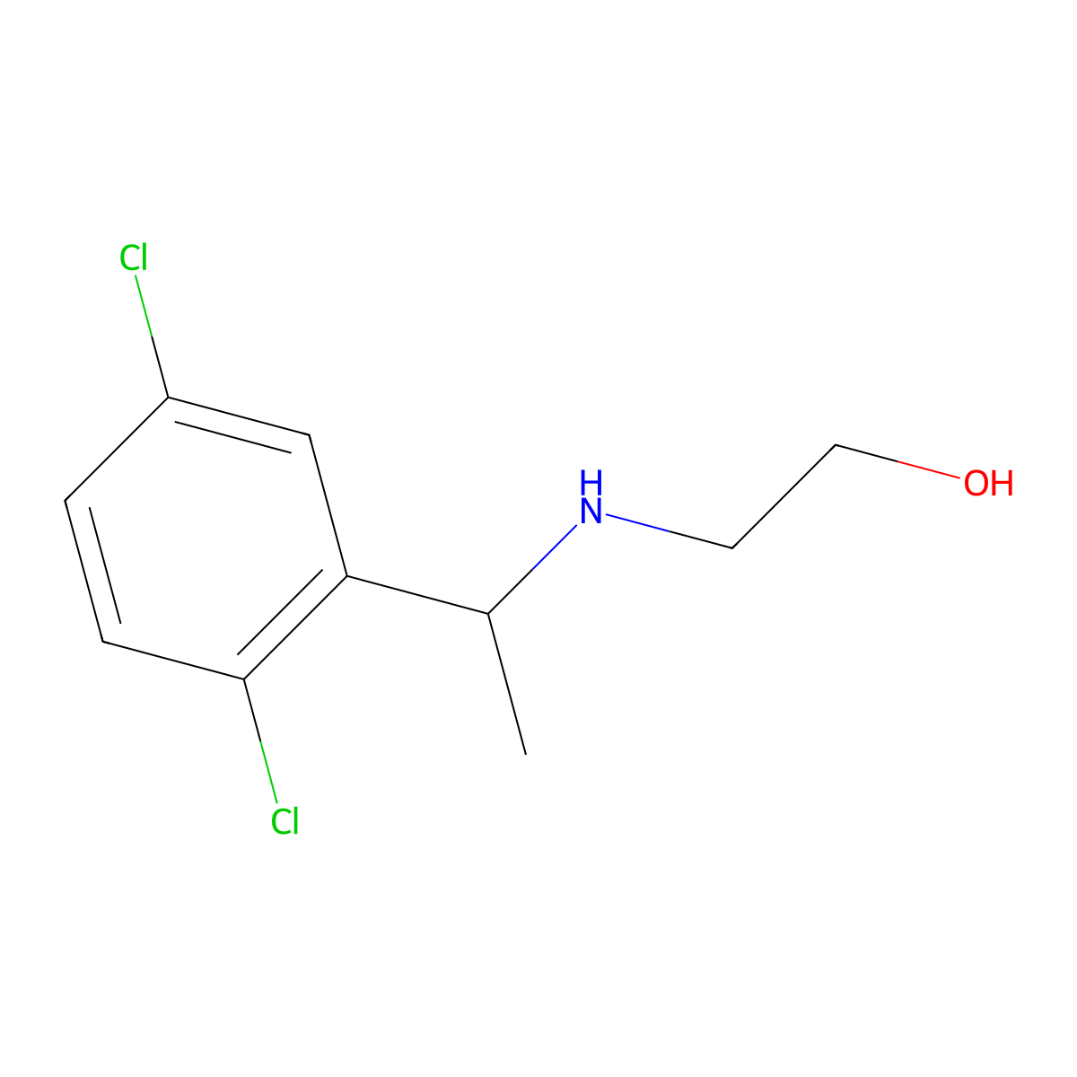 2-{[1-(2,5-Dichlorophenyl)ethyl]amino}ethan-1-ol molecular structure, CAS 1038368-91-0