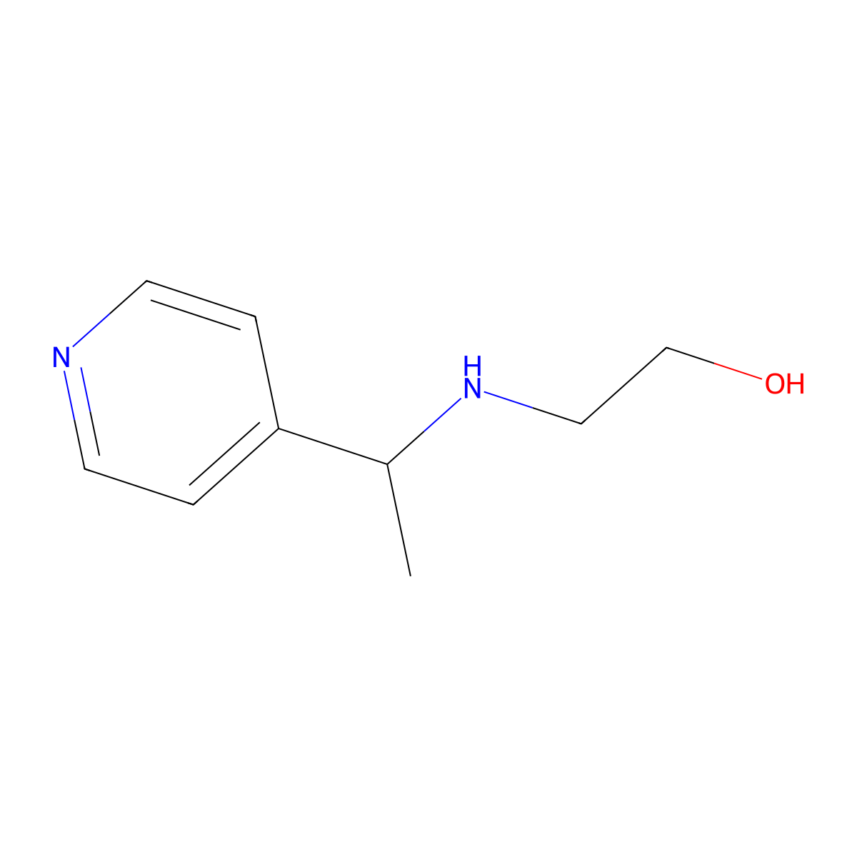 2-{[1-(Pyridin-4-yl)ethyl]amino}ethan-1-ol molecular structure, CAS 1038369-00-4