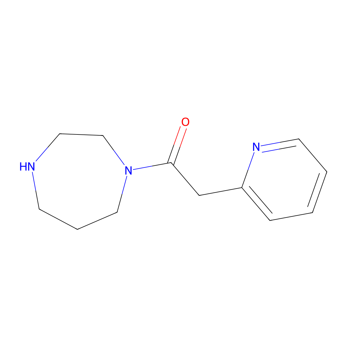 1-(1,4-Diazepan-1-yl)-2-(pyridin-2-yl)ethan-1-one molecular structure, CAS 1038369-13-9