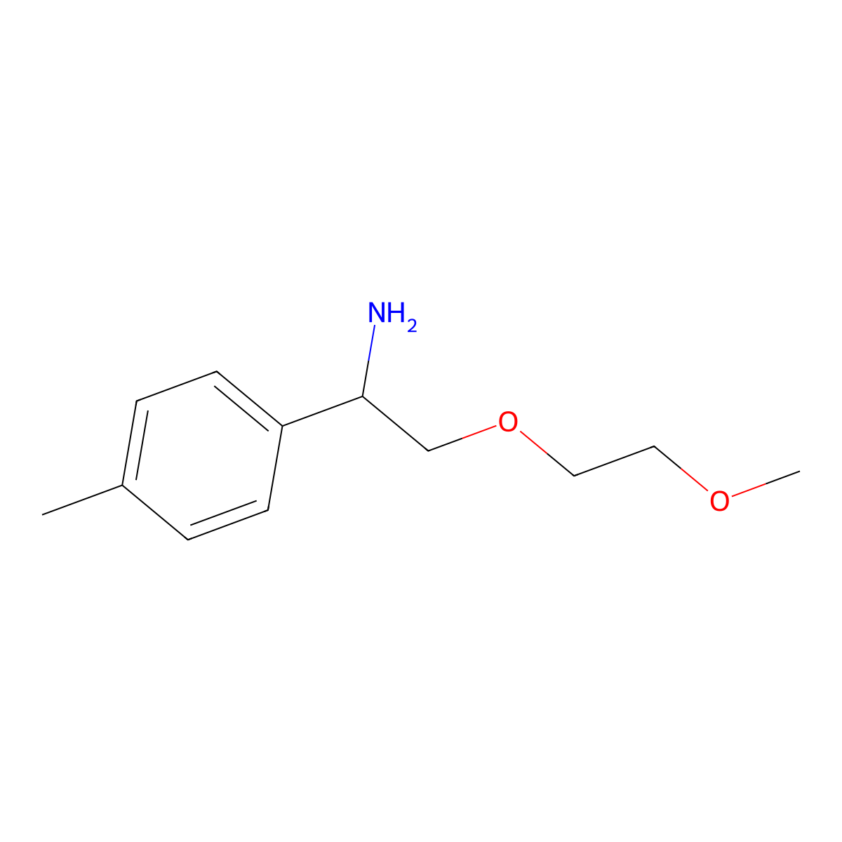 1-[1-Amino-2-(2-methoxyethoxy)ethyl]-4-methylbenzene molecular structure, CAS 1038371-92-4