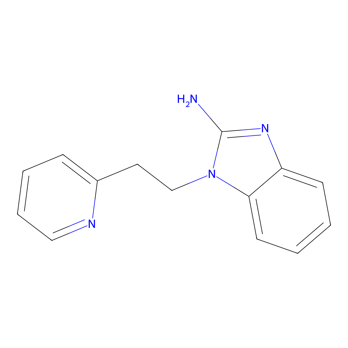 1-[2-(pyridin-2-yl)ethyl]-1H-1,3-benzodiazol-2-amine molecular structure, CAS 1038373-23-7