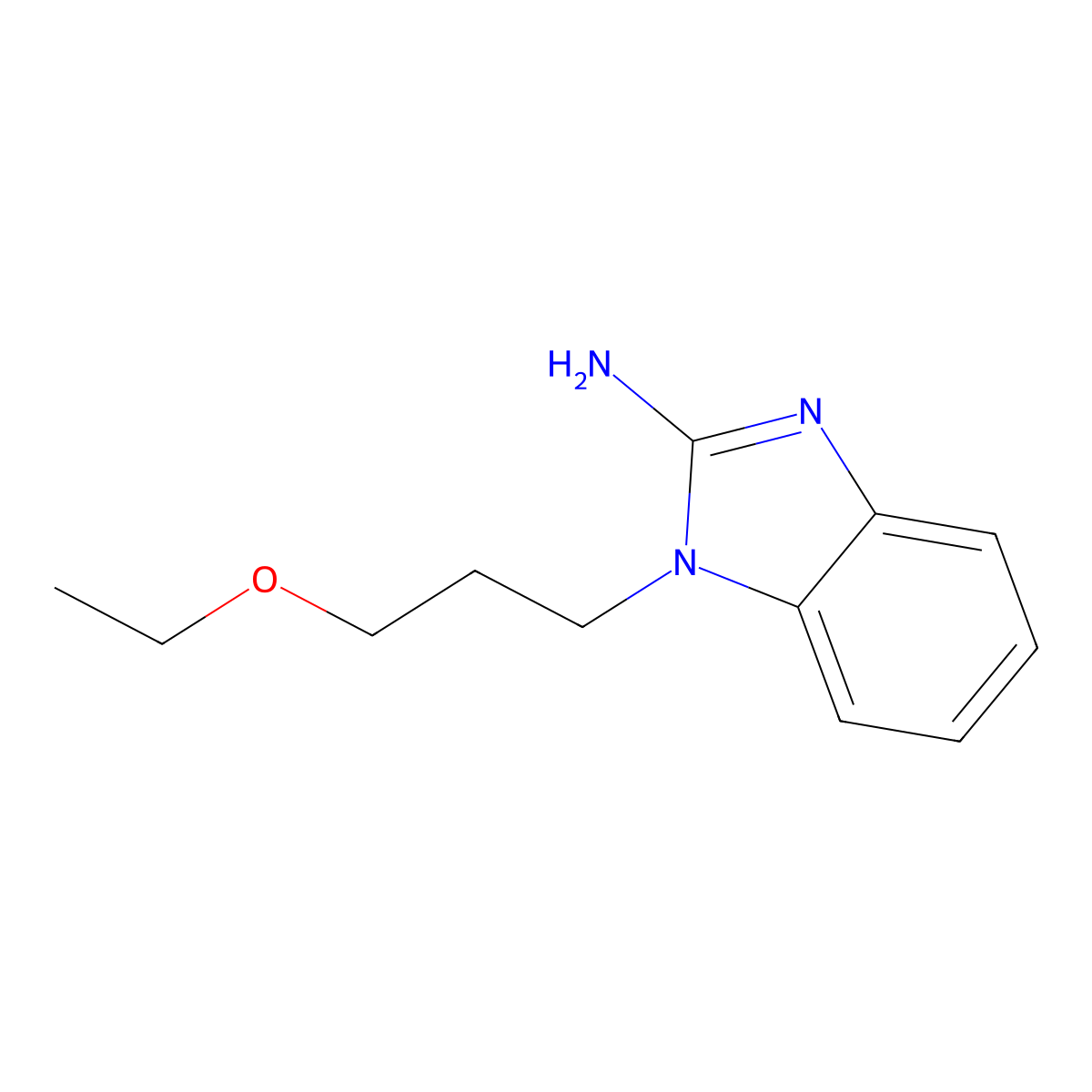 1-(3-ethoxypropyl)-1H-1,3-benzodiazol-2-amine molecular structure, CAS 1038373-35-1