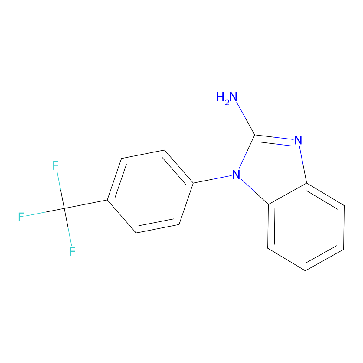 1-(4-(trifluoromethyl)phenyl)-1H-1,3-benzodiazol-2-amine molecular structure, CAS 1038374-39-8