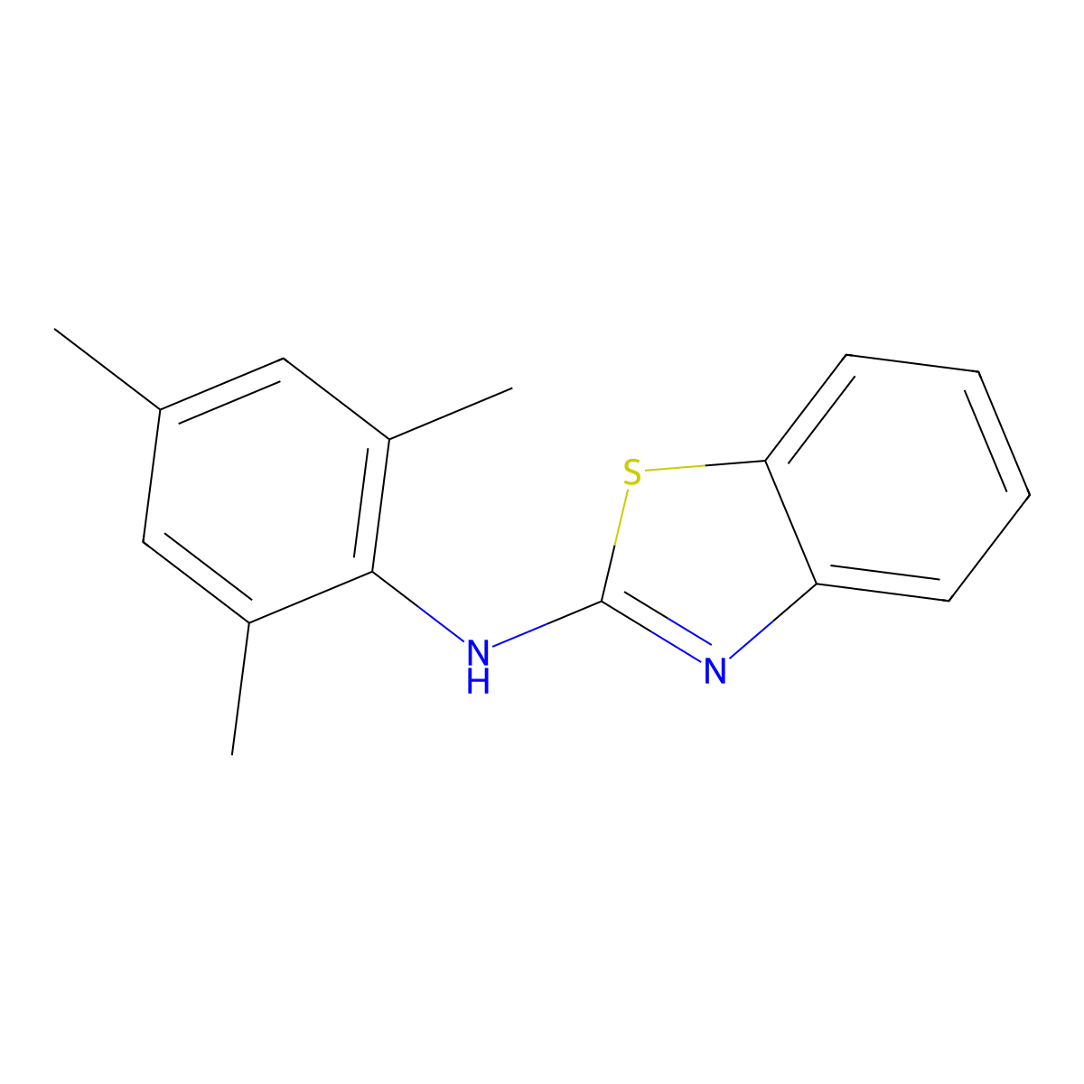 N-(2,4,6-trimethylphenyl)-1,3-benzothiazol-2-amine molecular structure, CAS 1038374-69-4