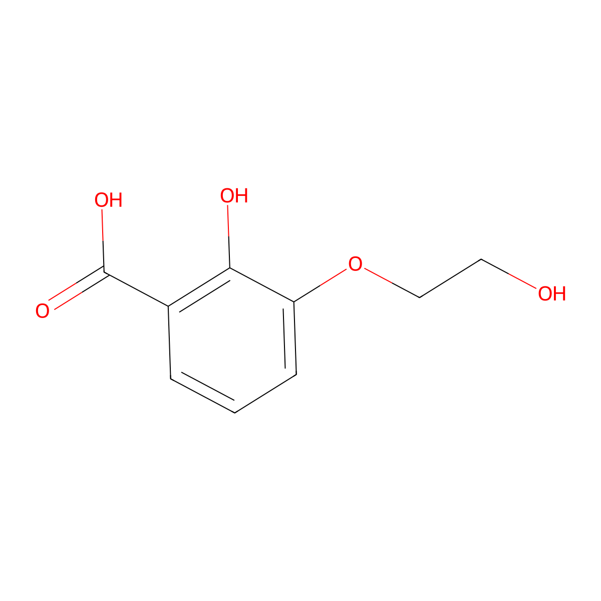 2-Hydroxy-3-(2-hydroxyethoxy)benzoic acid molecular structure, CAS 1038374-86-5