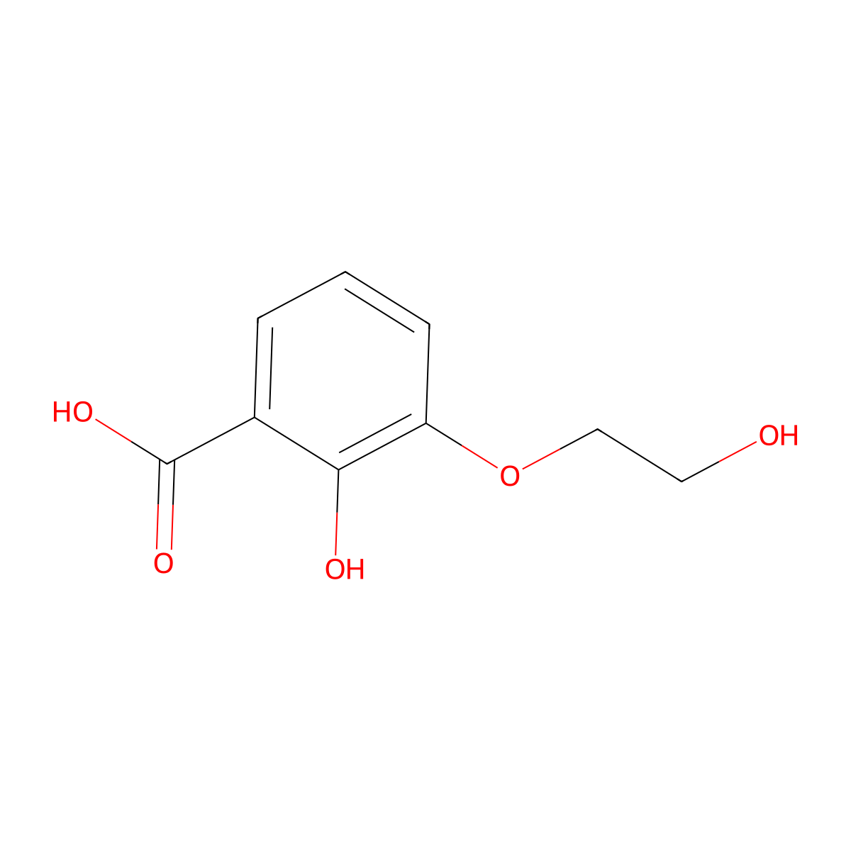 2-Hydroxy-3-(2-hydroxyethoxy)benzoic acid molecular structure, CAS 1038374-86-5