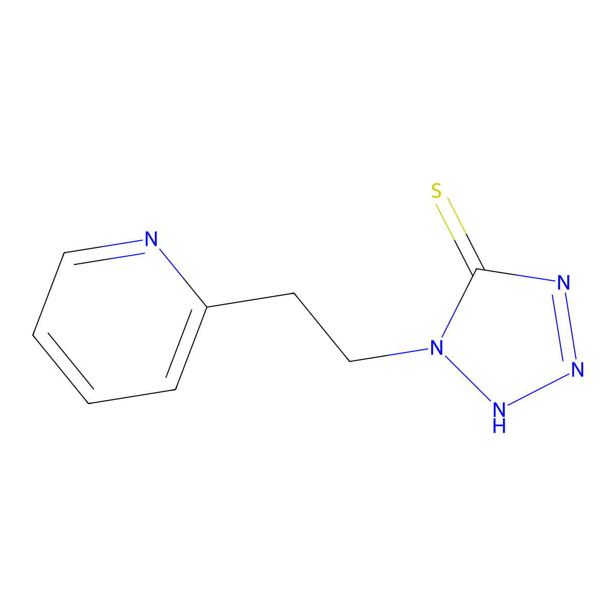 1-[2-(pyridin-2-yl)ethyl]-1H-1,2,3,4-tetrazole-5-thiol molecular structure, CAS 1038377-20-6
