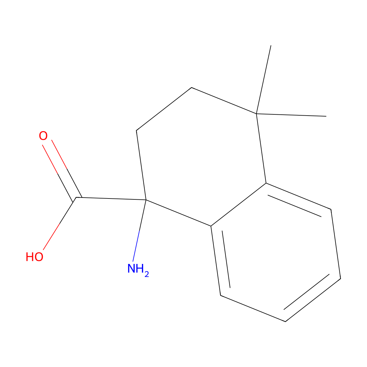 1-Amino-4,4-dimethyl-1,2,3,4-tetrahydronaphthalene-1-carboxylic acid molecular structure, CAS 1038378-59-4