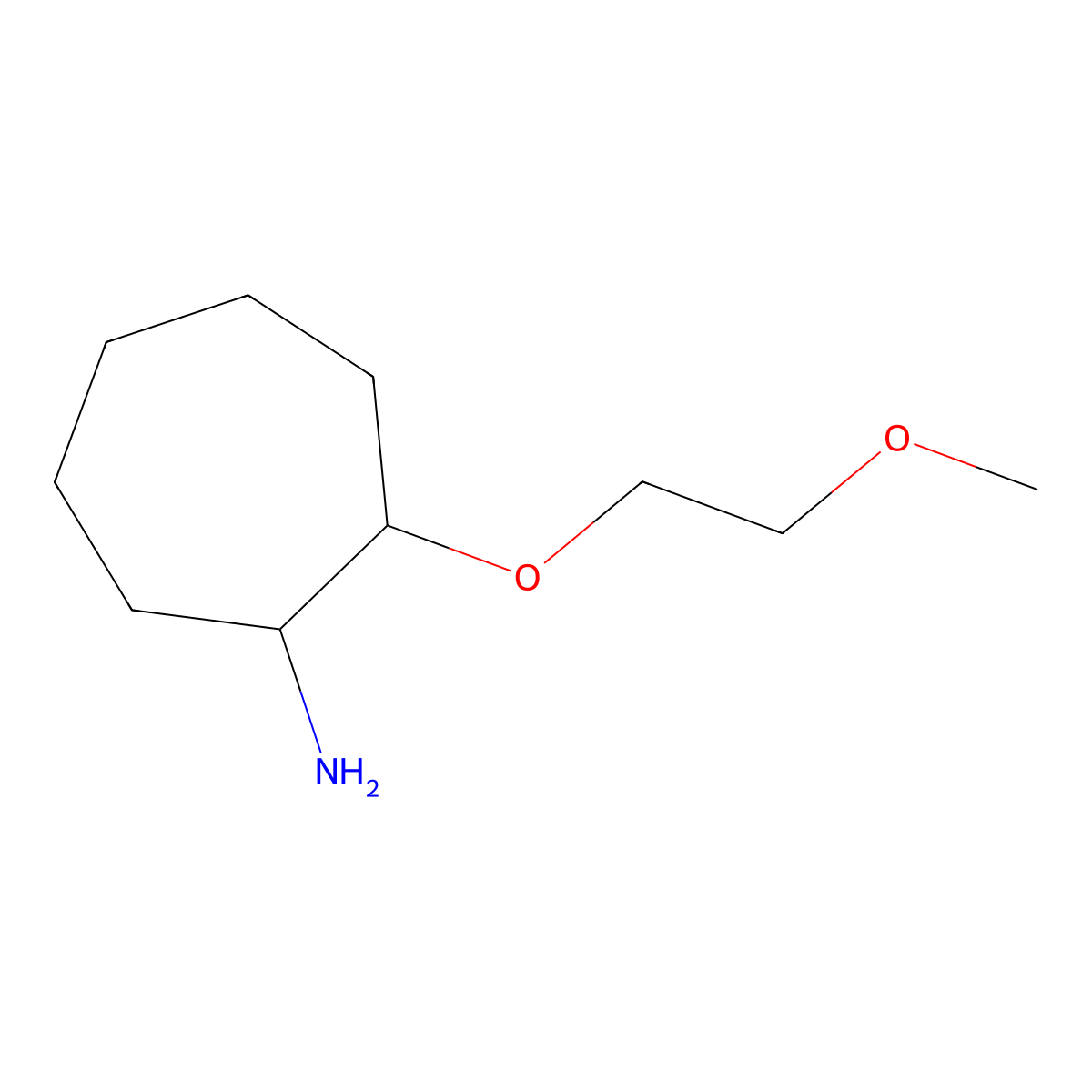 2-(2-Methoxyethoxy)cycloheptan-1-amine molecular structure, CAS 1038378-61-8