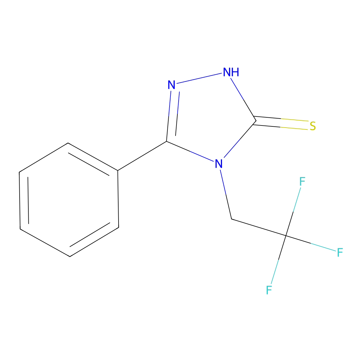 5-Phenyl-4-(2,2,2-trifluoroethyl)-4h-1,2,4-triazole-3-thiol molecular structure, CAS 1038383-07-1