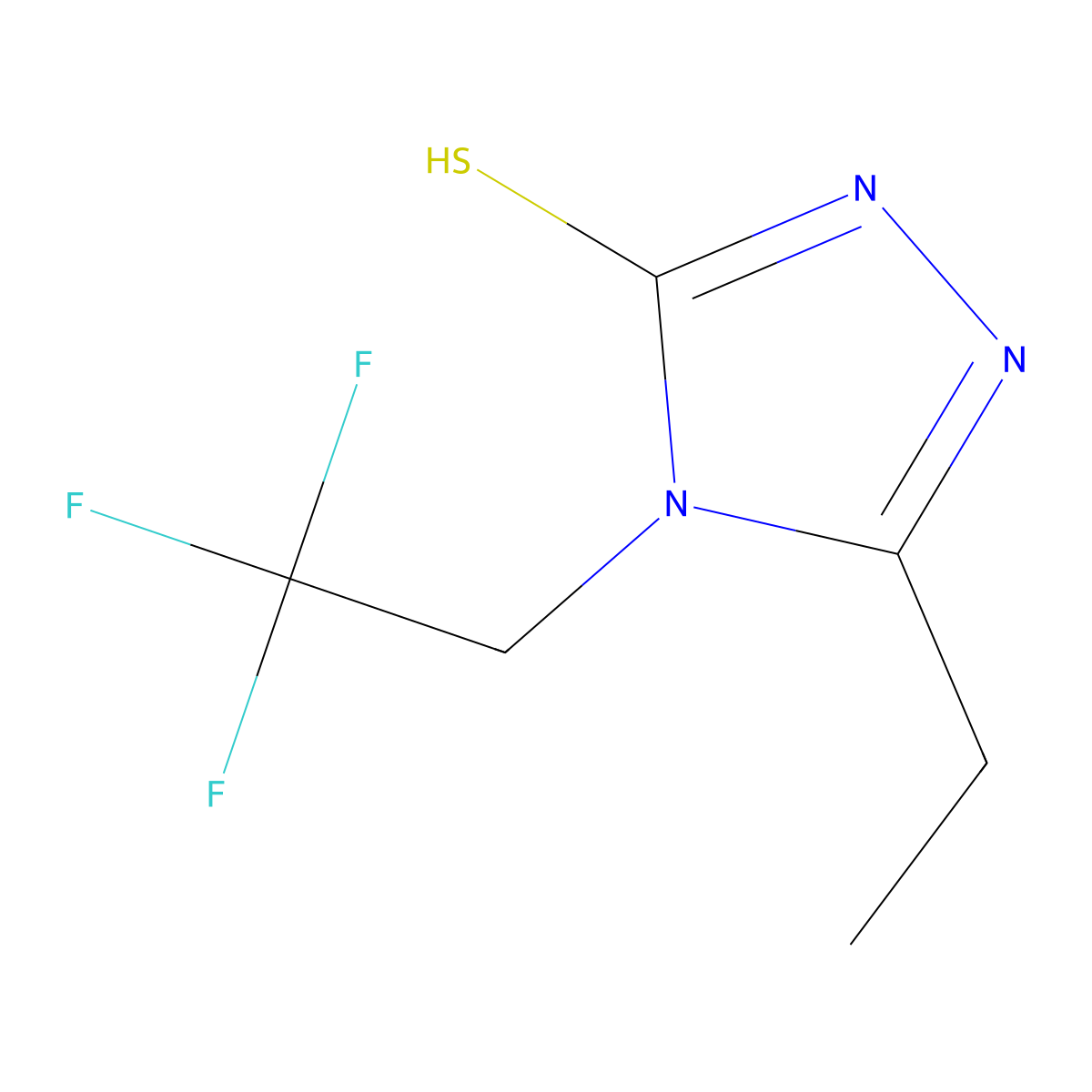 5-ethyl-4-(2,2,2-trifluoroethyl)-4H-1,2,4-triazole-3-thiol molecular structure, CAS 1038383-13-9