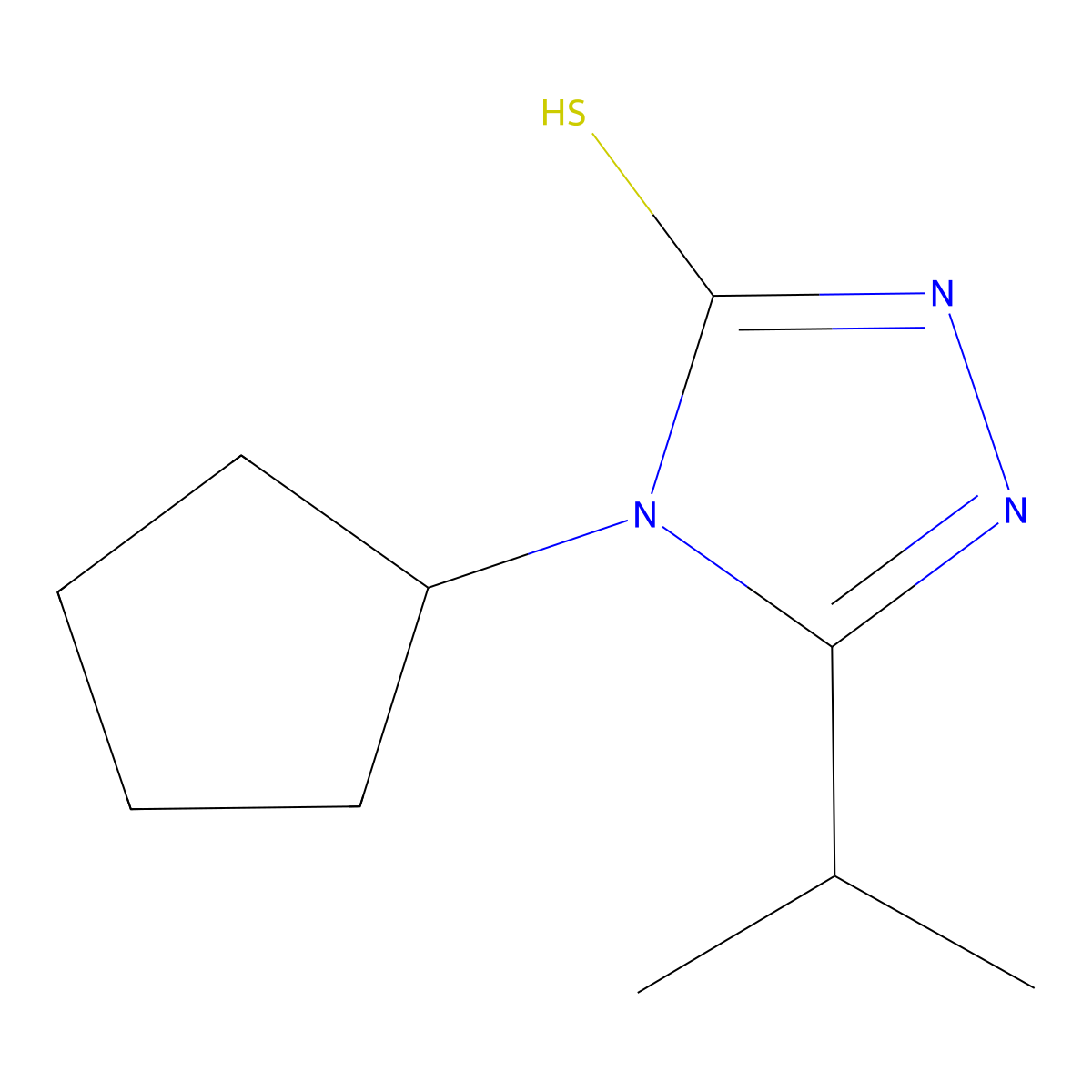 4-Cyclopentyl-5-(propan-2-YL)-4H-1,2,4-triazole-3-thiol molecular structure, CAS 1038384-69-8