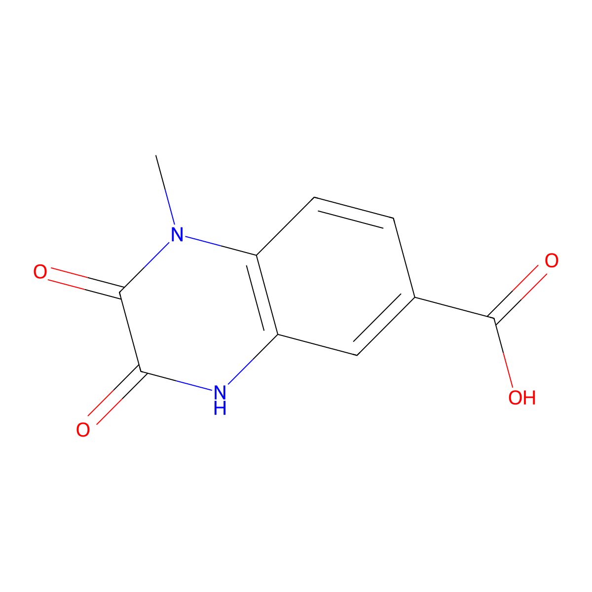 1-Methyl-2,3-dioxo-1,2,3,4-tetrahydroquinoxaline-6-carboxylic acid molecular structure, CAS 1038385-70-4