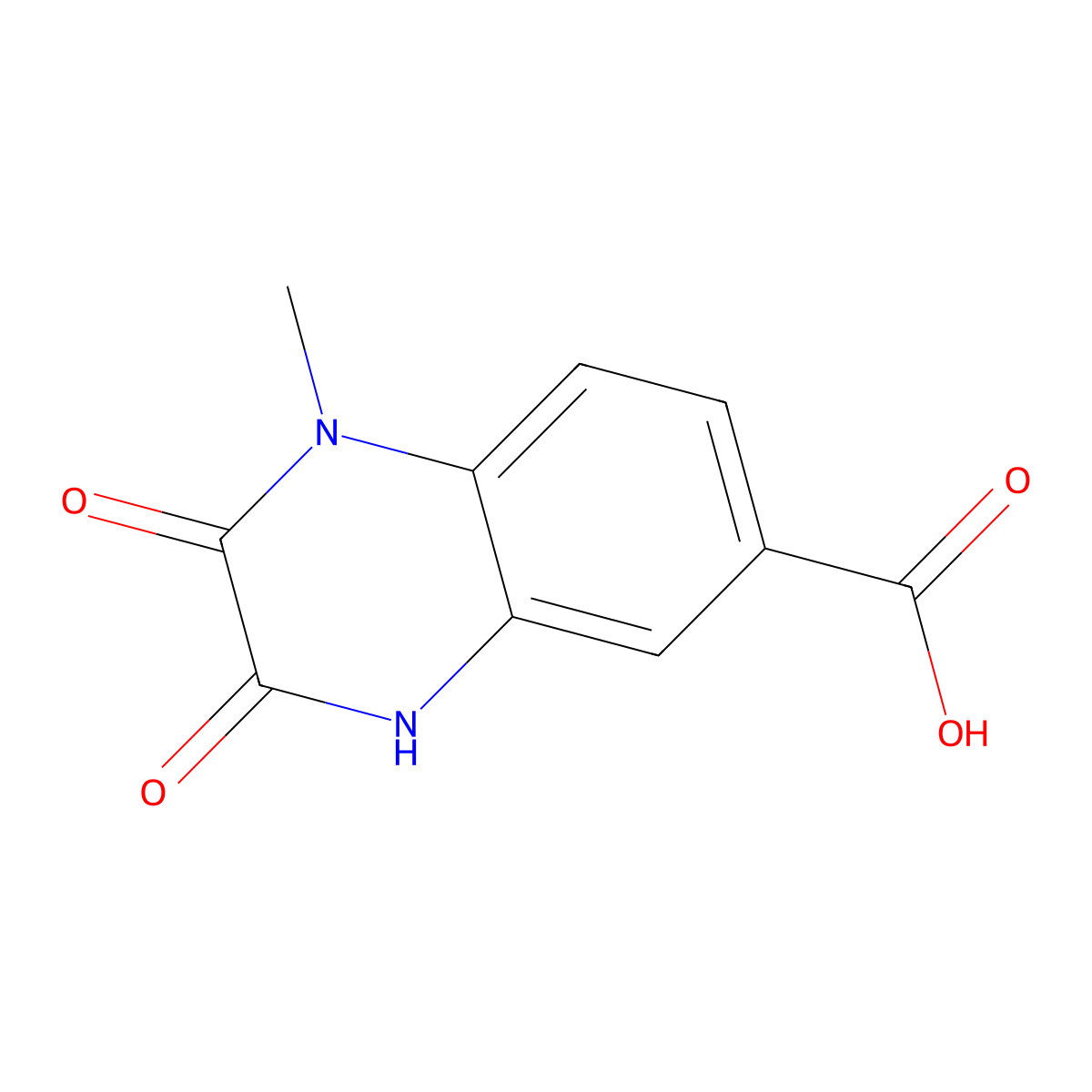 1-Methyl-2,3-dioxo-1,2,3,4-tetrahydroquinoxaline-6-carboxylic acid molecular structure, CAS 1038385-70-4