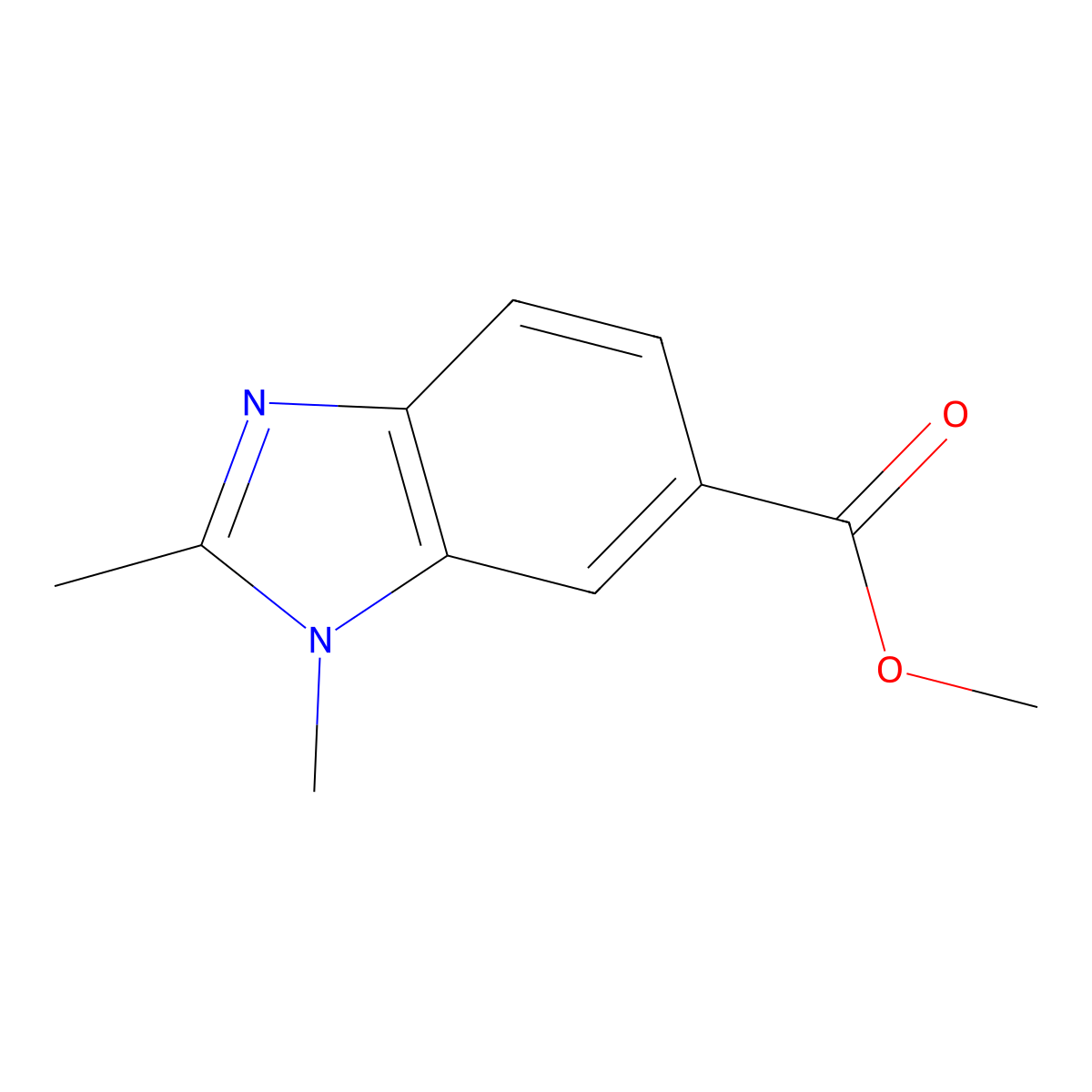 Methyl 1,2-dimethyl-1H-benzo[d]imidazole-6-carboxylate molecular structure, CAS 1038387-93-7
