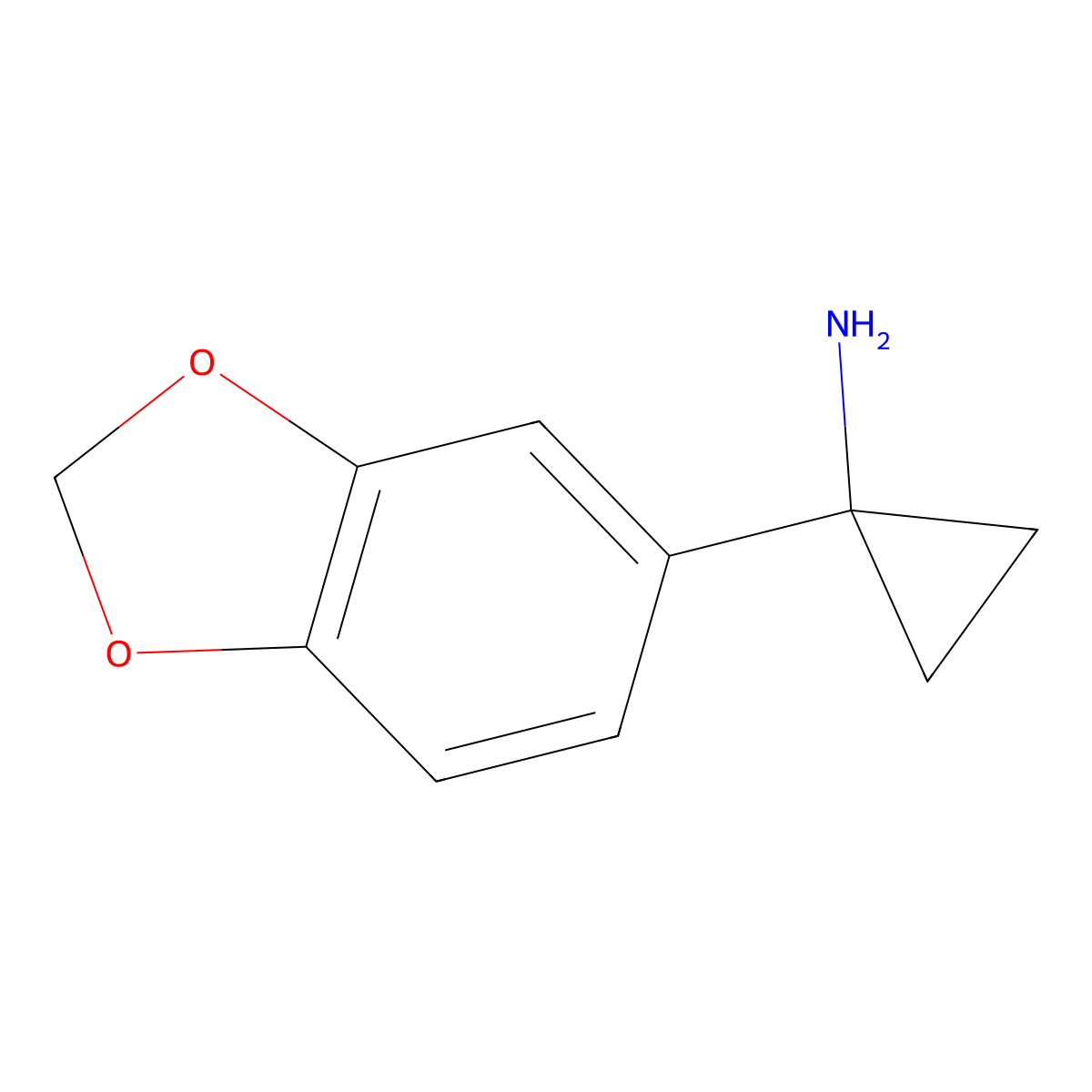 1-(Benzo[D][1,3]dioxol-5-YL)cyclopropanamine molecular structure, CAS 1038388-99-6