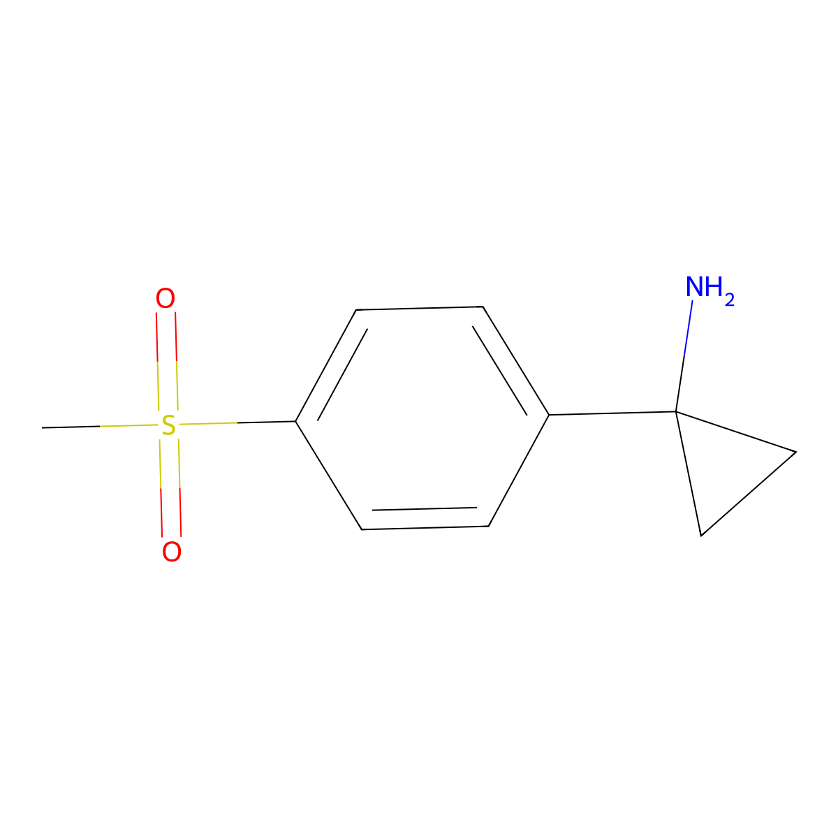 1-(4-(Methylsulfonyl)phenyl)cyclopropanamine molecular structure, CAS 1038389-00-2