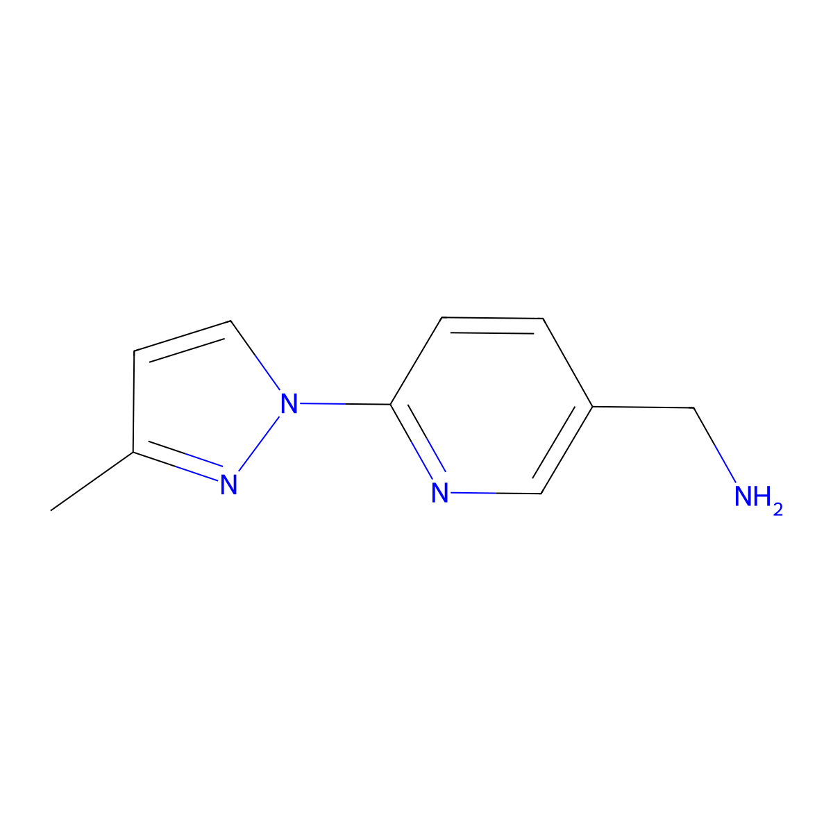 6-(3-Methyl-1H-pyrazol-1-yl)-3-pyridinemethanamine molecular structure, CAS 1038389-40-0