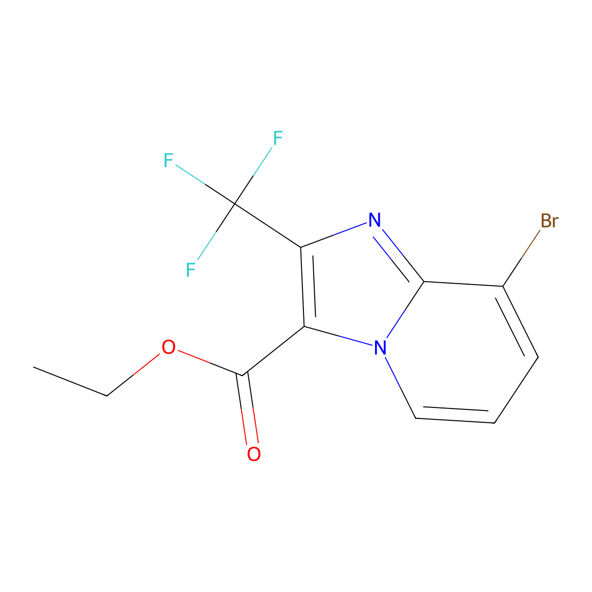 Ethyl 8-bromo-2-(trifluoromethyl)imidazo[1,2-a]pyridine-3-carboxylate molecular structure, CAS 1038389-86-4