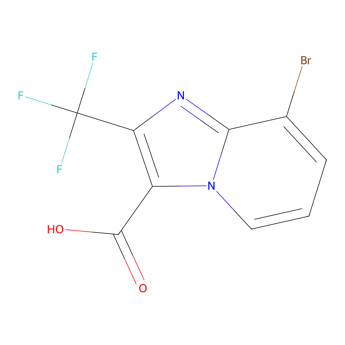 8-Bromo-2-(trifluoromethyl)imidazo[1,2-a]pyridine-3-carboxylic acid molecular structure, CAS 1038389-93-3