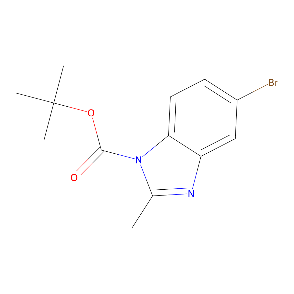 tert-butyl 5-bromo-2-methyl-1H-benzo[d]imidazole-1-carboxylate molecular structure, CAS 1038392-63-0