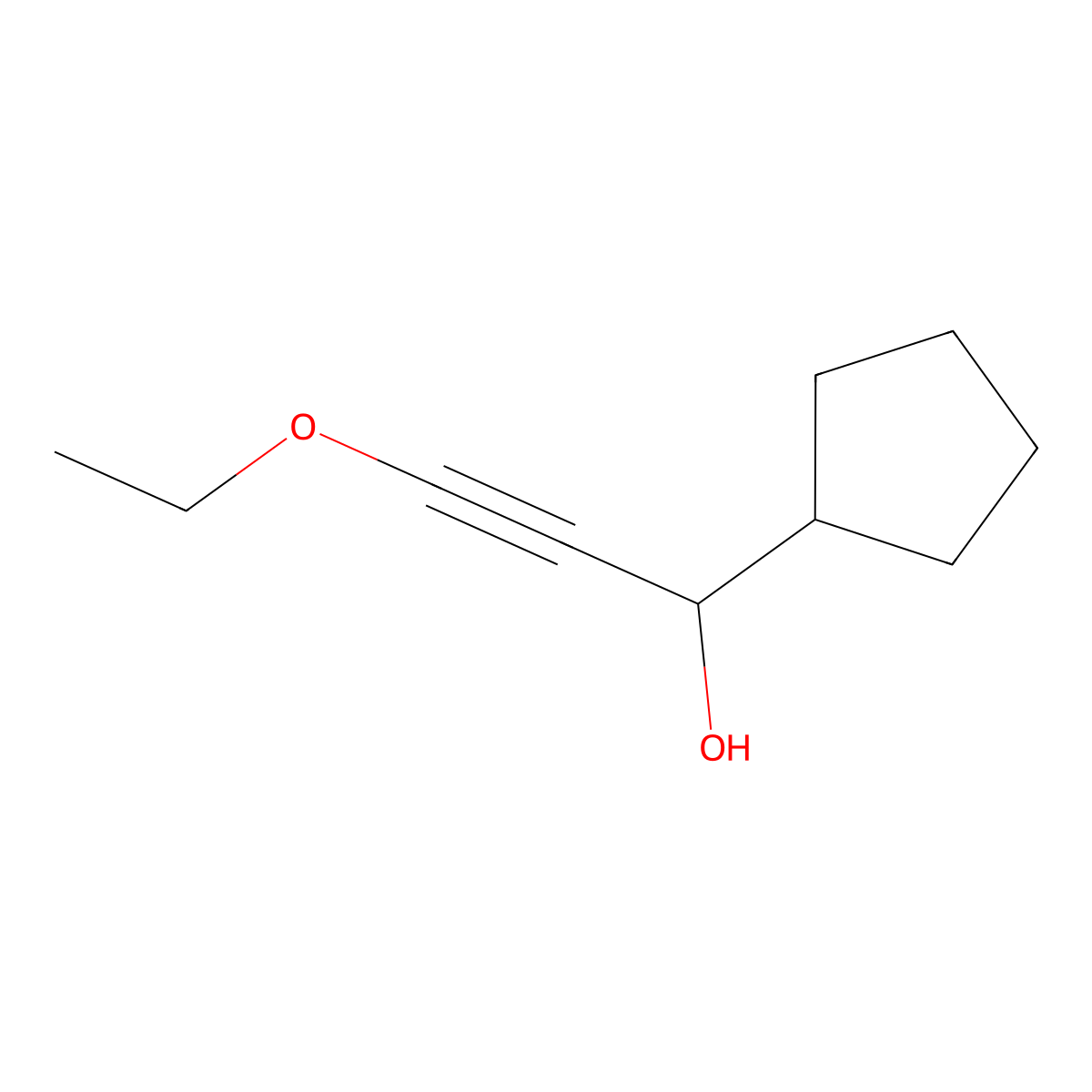 alpha-(2-Ethoxyethynyl)-cyclopentanemethanol molecular structure, CAS 1038404-02-2