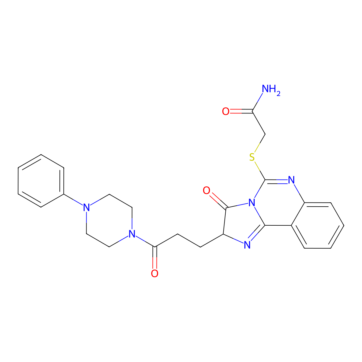 2-[[3-oxo-2-[3-oxo-3-(4-phenylpiperazin-1-yl)propyl]-2H-imidazo[1,2-c]quinazolin-5-yl]sulfanyl]acetamide molecular structure, CAS 1038407-88-3