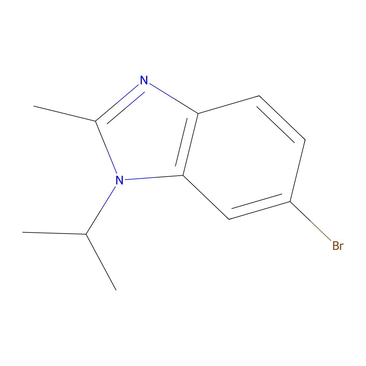 6-bromo-1-isopropyl-2-methyl-1H-benzo[d]imidazole molecular structure, CAS 1038408-36-4