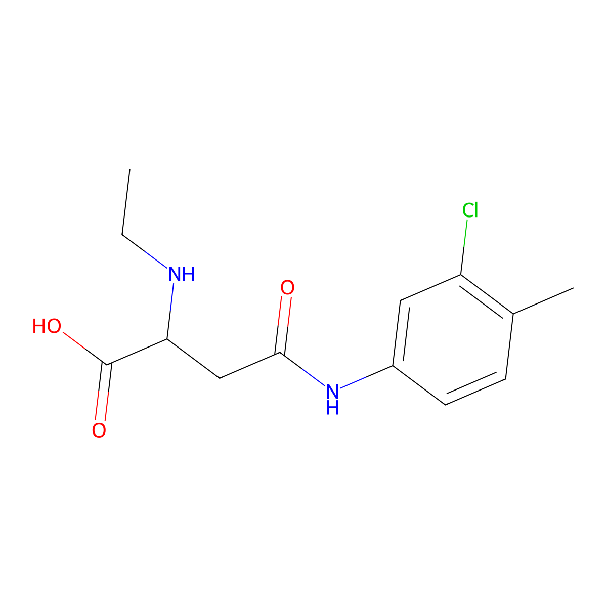 4-(3-Chloro-4-methylanilino)-2-(ethylamino)-4-oxobutanoic acid molecular structure, CAS 1038408-51-3