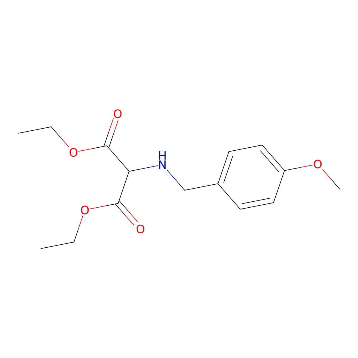 Diethyl 2-[(4-methoxybenzyl)amino]malonate molecular structure, CAS 103841-50-5