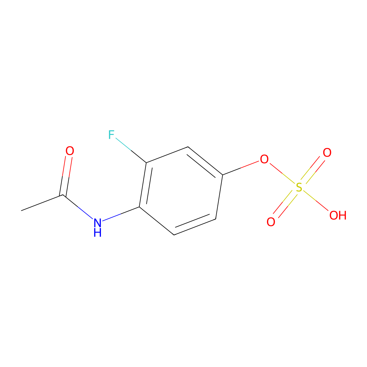 Acetamide, N-(2-fluoro-4-(sulfooxy)phenyl)- molecular structure, CAS 103841-97-0