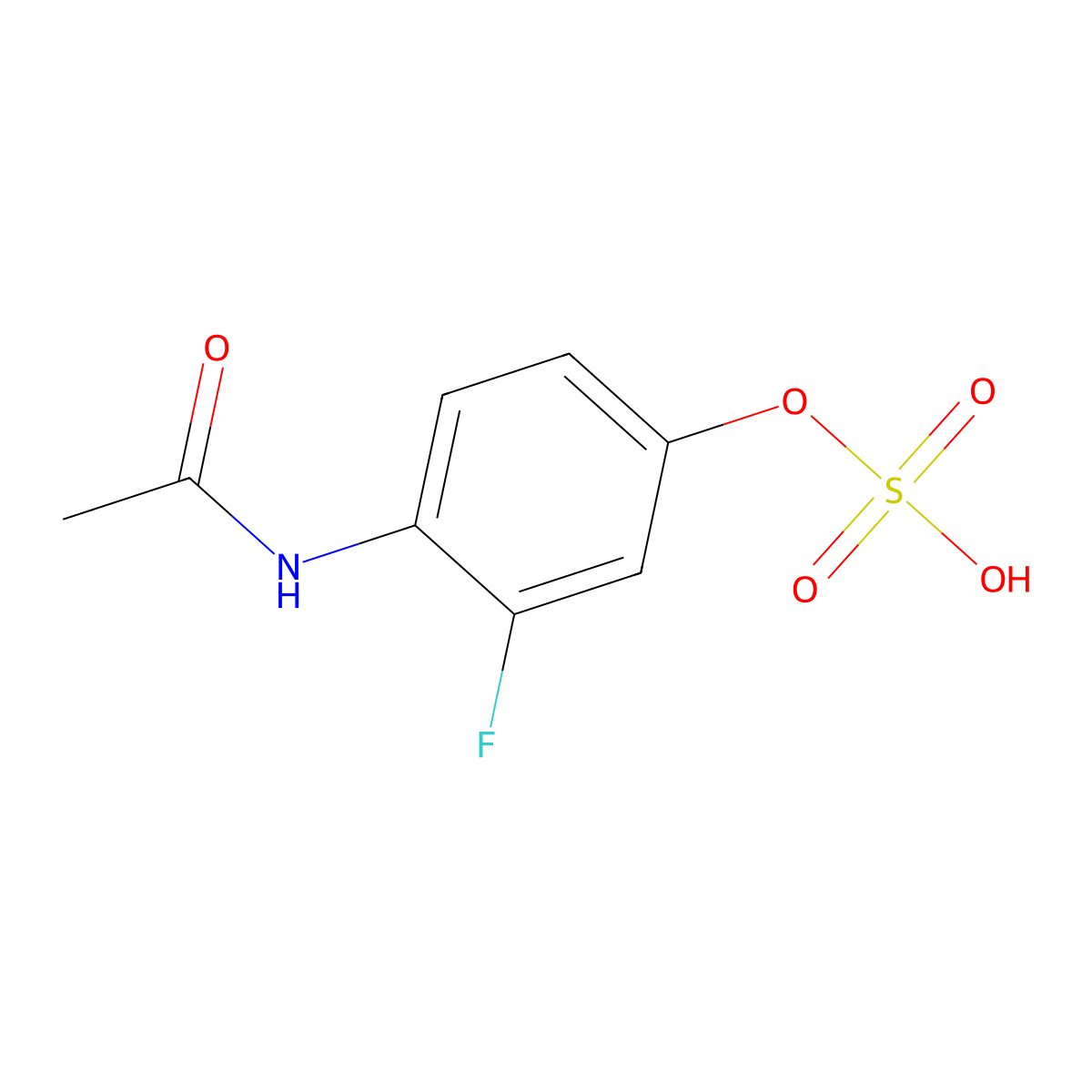 Acetamide, N-(2-fluoro-4-(sulfooxy)phenyl)- molecular structure, CAS 103841-97-0