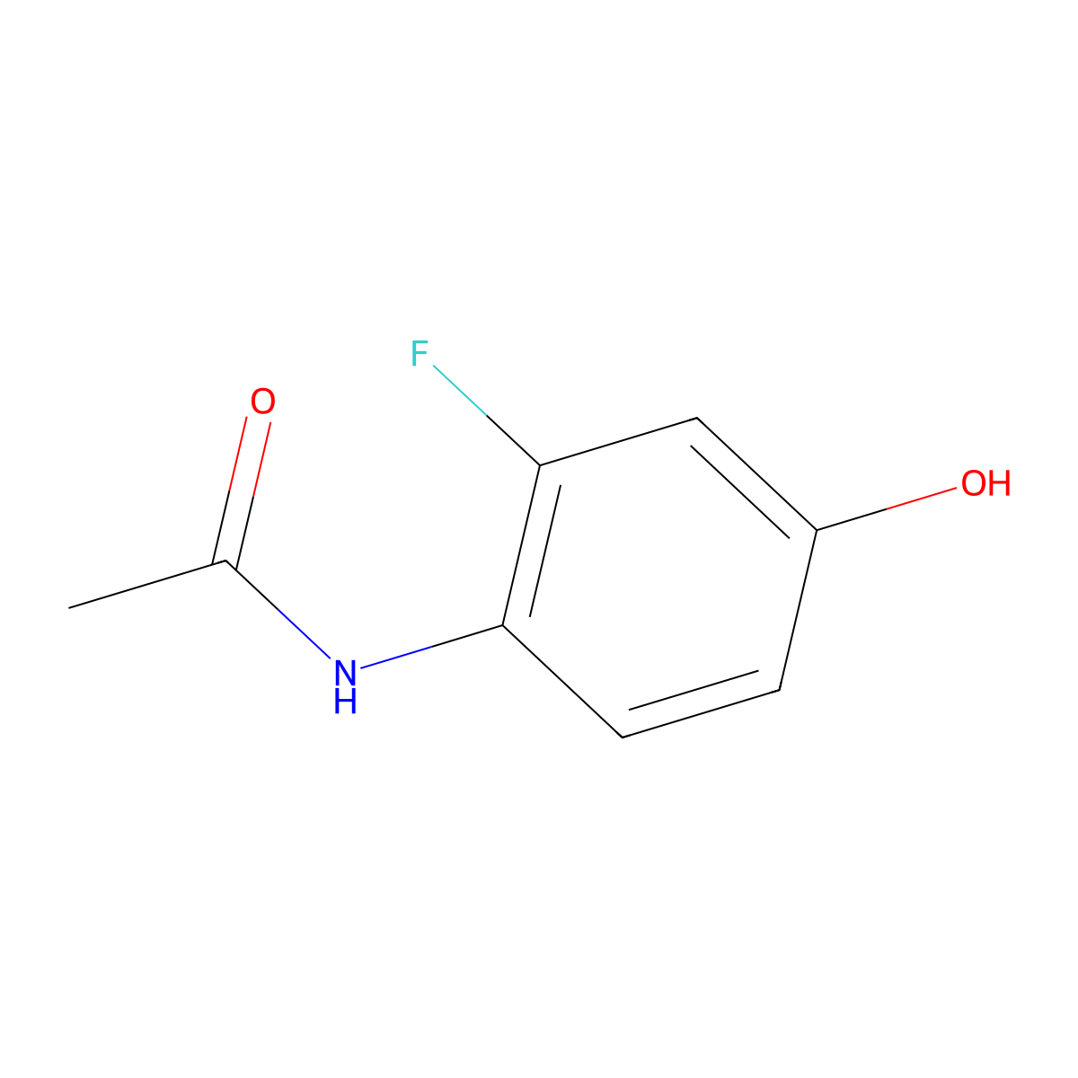 n-(2-Fluoro-4-hydroxyphenyl)acetamide molecular structure, CAS 103842-00-8