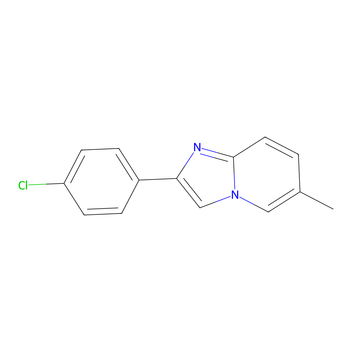 2-(4-Chlorophenyl)-6-methylimidazo[1,2-a]pyridine molecular structure, CAS 103844-28-6