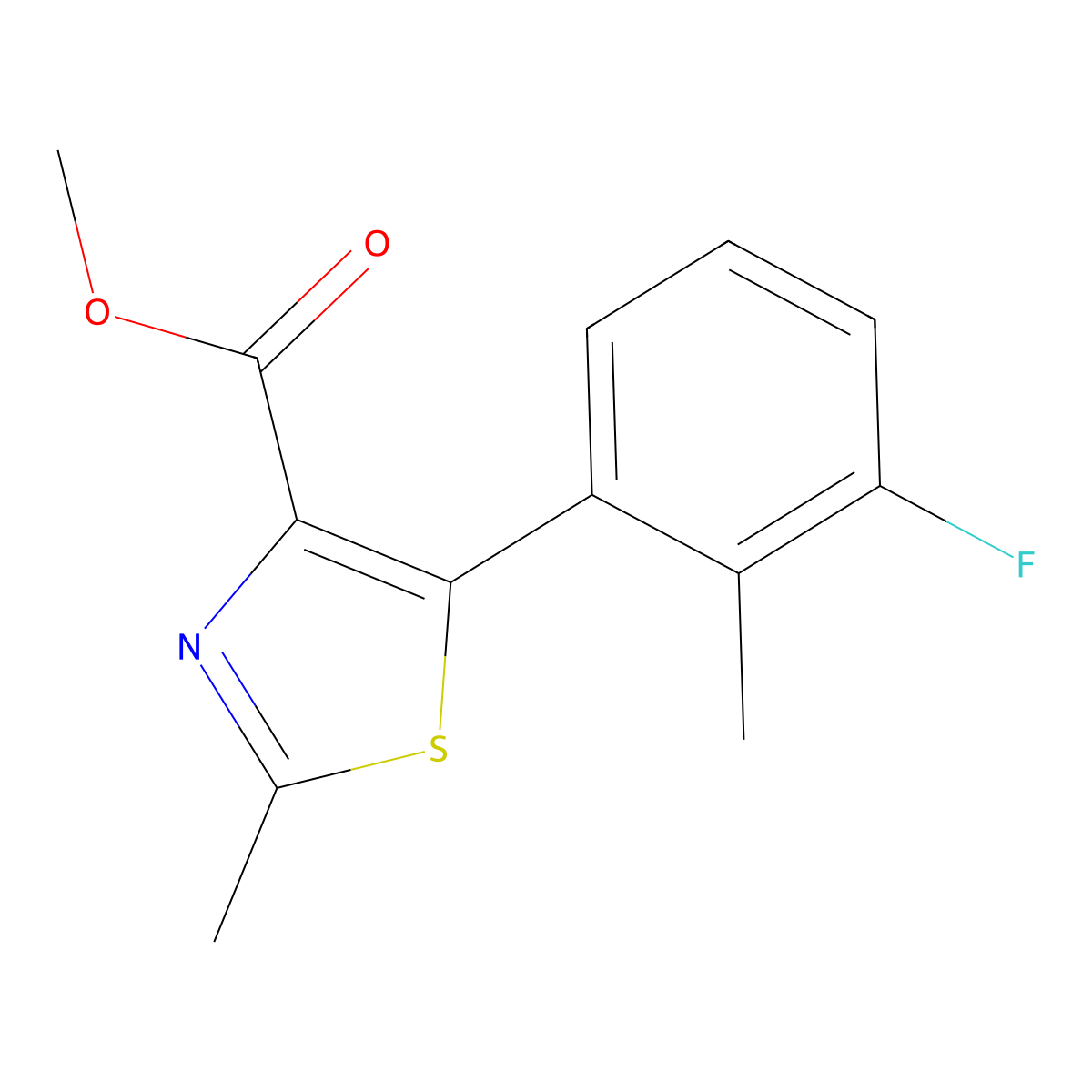 5-(3-Fluoro-2-methyl-phenyl)-2-methyl-thiazole-4-carboxylic Acid Methyl Ester molecular structure, CAS 1038508-78-9