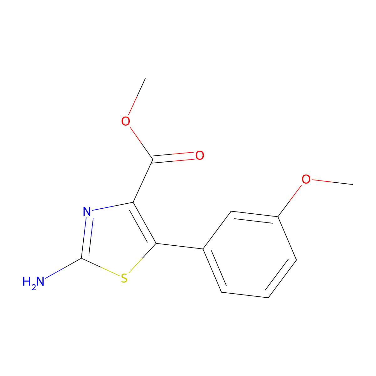 2-Amino-5-(3-methoxy-phenyl)-thiazole-4-carboxylic Acid Methyl Ester molecular structure, CAS 1038508-91-6