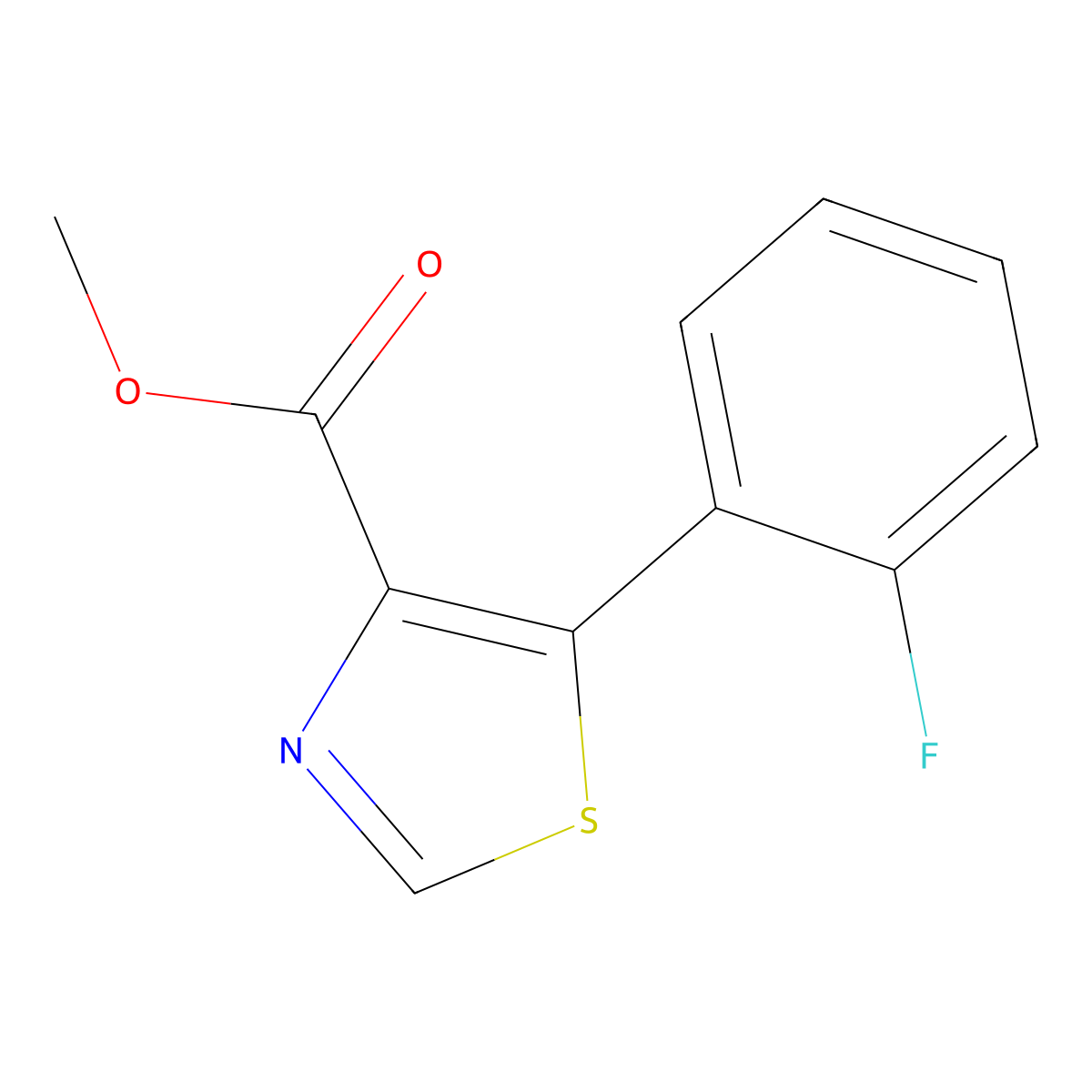 5-(2-Fluoro-phenyl)-thiazole-4-carboxylic acid methyl ester molecular structure, CAS 1038508-98-3