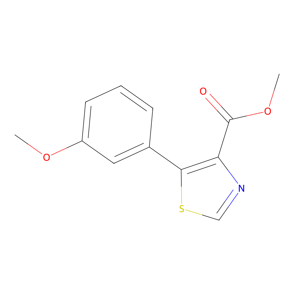 5-(3-Methoxy-phenyl)-thiazole-4-carboxylic acid methyl ester molecular structure, CAS 1038509-00-0
