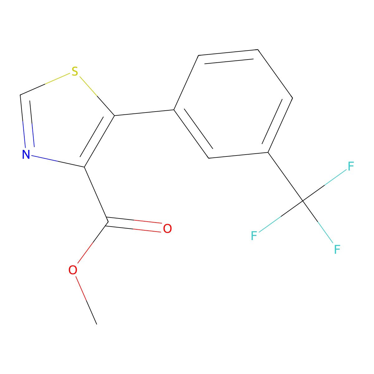5-(3-Trifluoromethyl-phenyl)-thiazole-4-carboxylic acid methyl ester molecular structure, CAS 1038509-02-2
