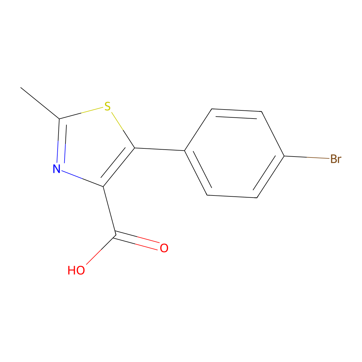 5-(4-Bromophenyl)-2-methyl-1,3-thiazole-4-carboxylic acid molecular structure, CAS 1038509-06-6