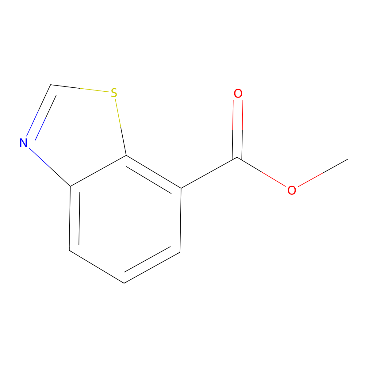 Methyl benzo[d]thiazole-7-carboxylate molecular structure, CAS 1038509-28-2