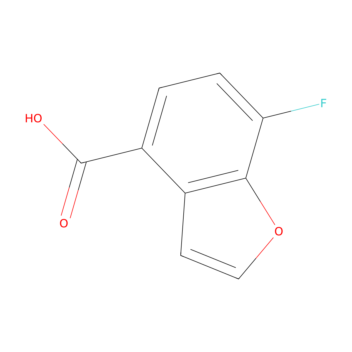 7-fluoro-benzofuran-4-carboxylic Acid molecular structure, CAS 1038509-33-9