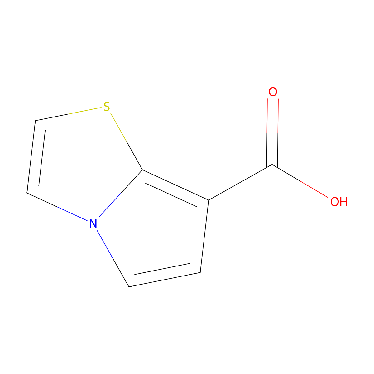 Pyrrolo[2,1-b][1,3]thiazole-7-carboxylic acid molecular structure, CAS 1038509-46-4