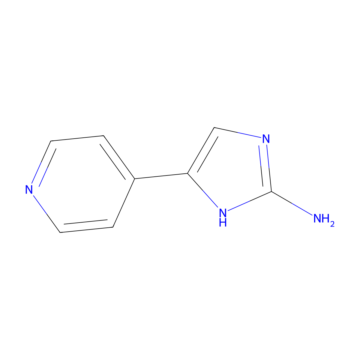 4-(pyridin-4-yl)-1H-imidazol-2-amine molecular structure, CAS 103851-74-7