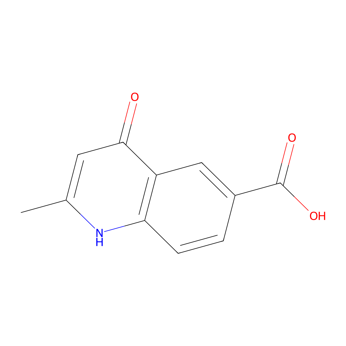 4-Hydroxy-2-methylquinoline-6-carboxylic acid molecular structure, CAS 103853-88-9